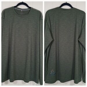 PRANA Shirt UPF 50+ Sun Protection Performance Crewneck Men's XXL Green Logo LS